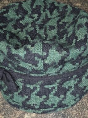 San Diego Hat Company Green and Black Houndstooth Wool Hat